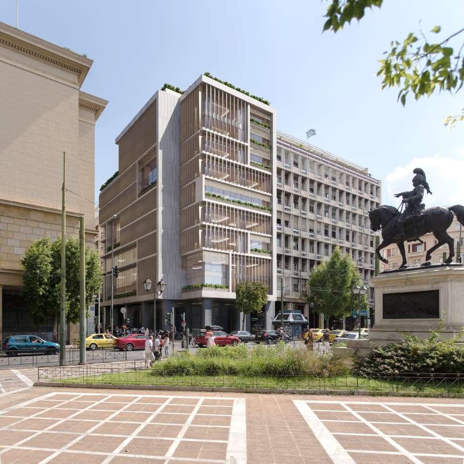 Το νέο "πράσινο" κτίριο γραφείων της Eurobank, στη Σταδίου - Φωτό: Tombazis & Associate Architects