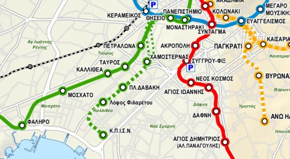 Χάρτης της επέκτασης του Μετρό προς ΚΠΙΣΝ - Καλλιθέα - Πηγή: Ελληνικό Μετρό